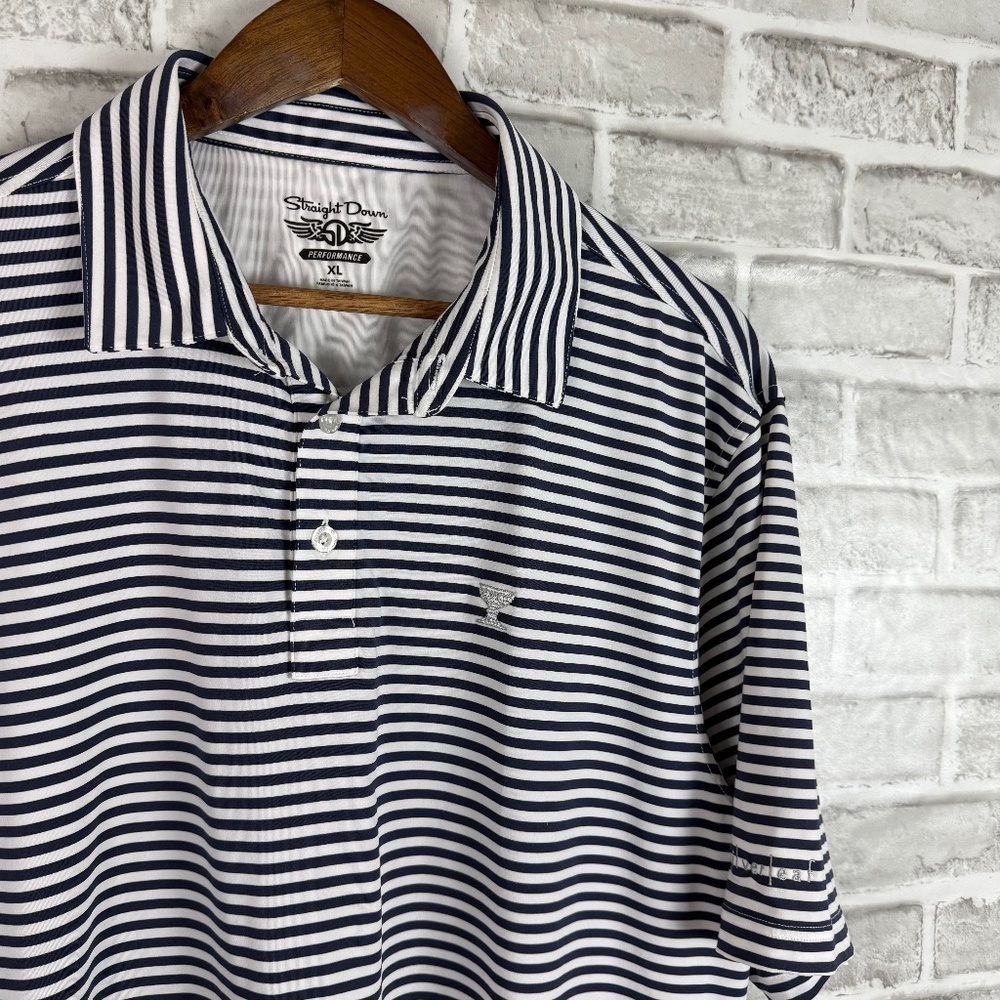 Straight Down Performance Silverleaf Gc Navy Stri… - image 1